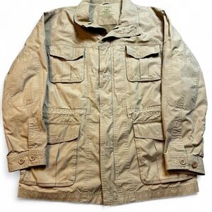 L.L. Bean utility chore barn gorpcore khaki zip button jacket size medium
